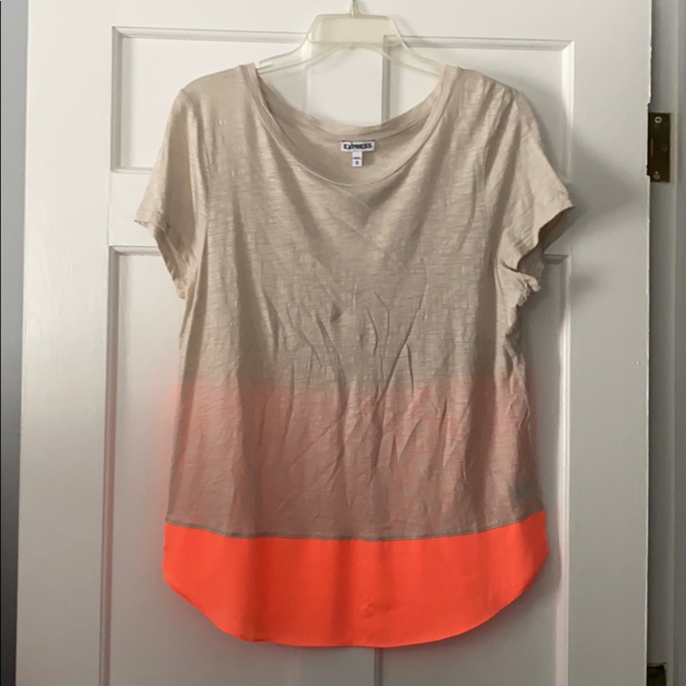 Express shirt - Beige & neon orange! Never worn